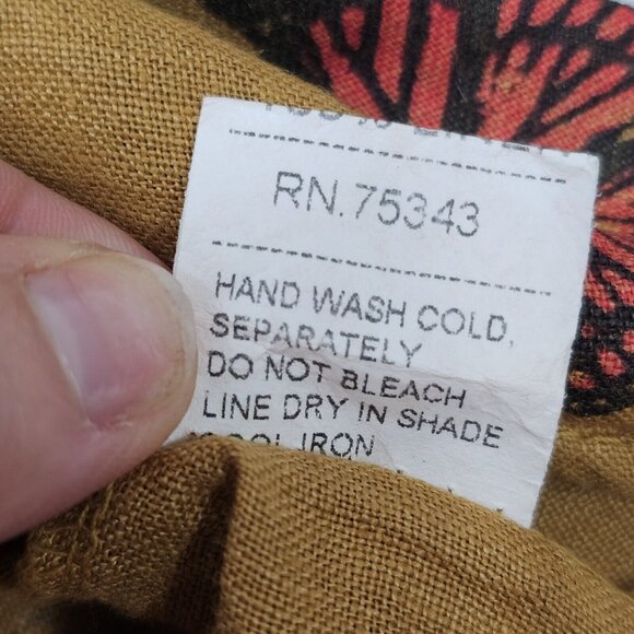 Viola Borghi Womens Linen Blouse Small Tan Boho Oversized Ethereal Baggy Relaxed - Picture 5 of 13